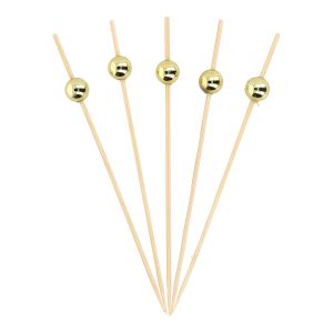 PALILLOS PERLA DORADA 12CM 100/100
